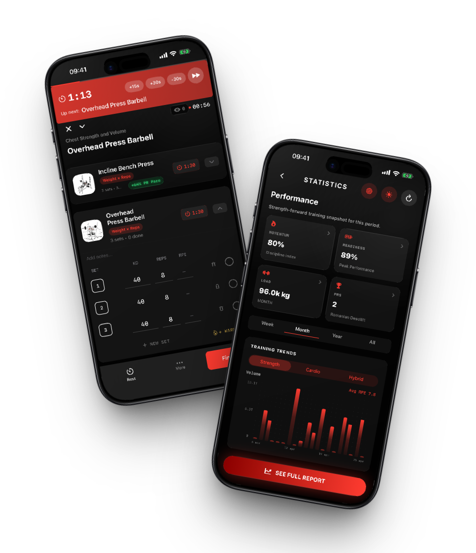 Mobile athlete app mockup